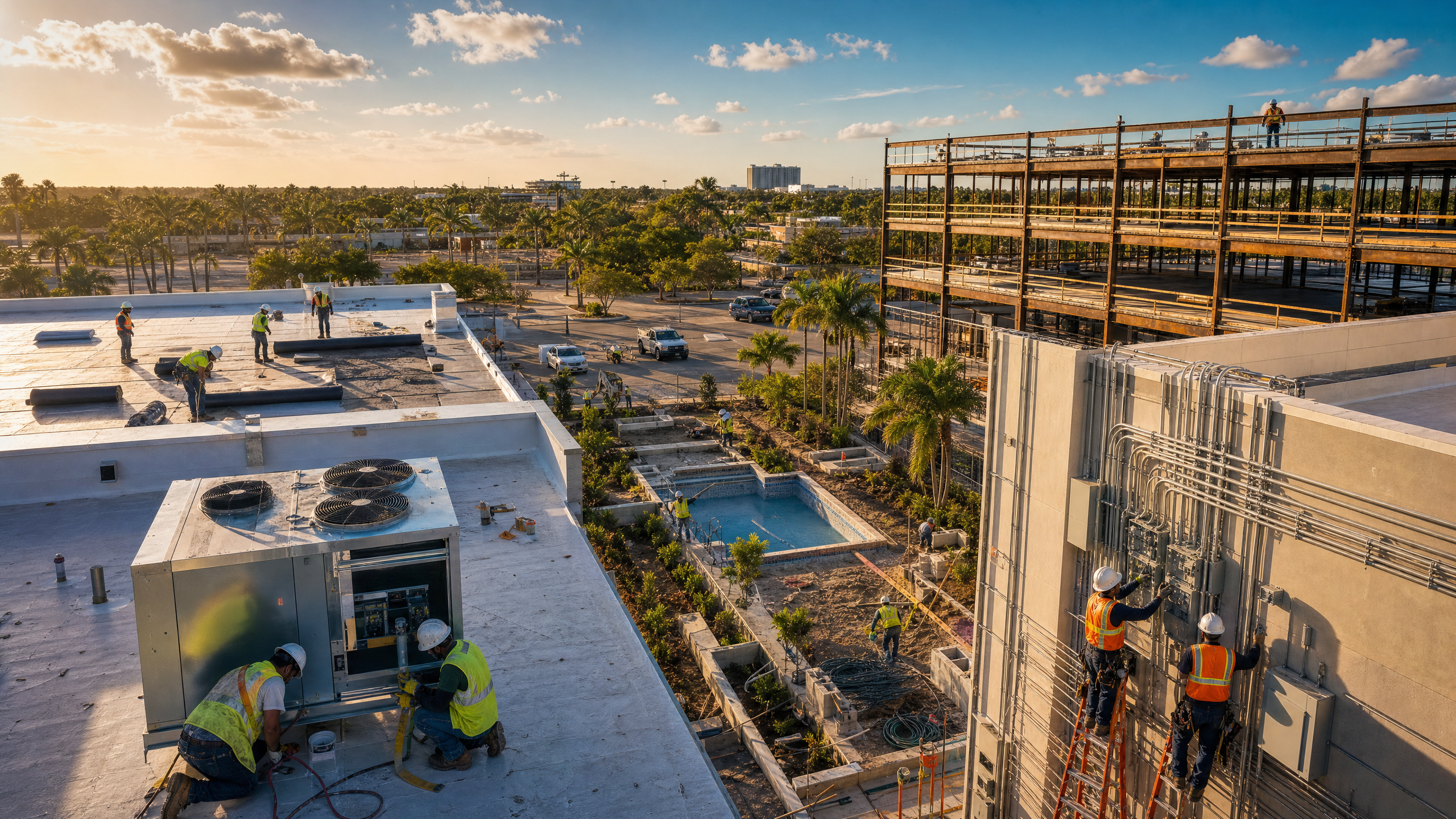 HVAC unit on Florida rooftop — HVAC company bookkeeping services Florida
